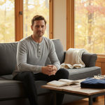 The Glenhurst Park Men’s Slim Fit Thermal Waffle Knit Henley Shirt – view 9
