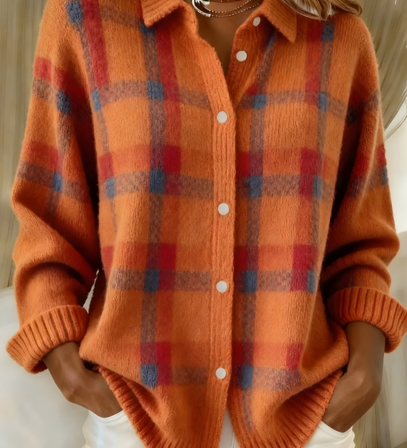Colette plaid cardigan for women | Ellie Dublin