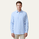 The Maplecrest Park Men’s Lightweight Blue Striped Button-Up Shirt – view 2