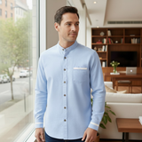 The Silverhaven Ridge Men’s Standing Collar Business Button-Up Shirt – view 9