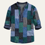 The Cormont Men’s Multicolour Patchwork Casual Polo Shirt