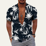 The Ridgewind Men’s Retro Tropical Coconut Print Hawaiian Beach Shirt – view 2