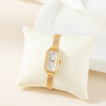 Elena® - Rectangular Dial Gold Watch – view 5