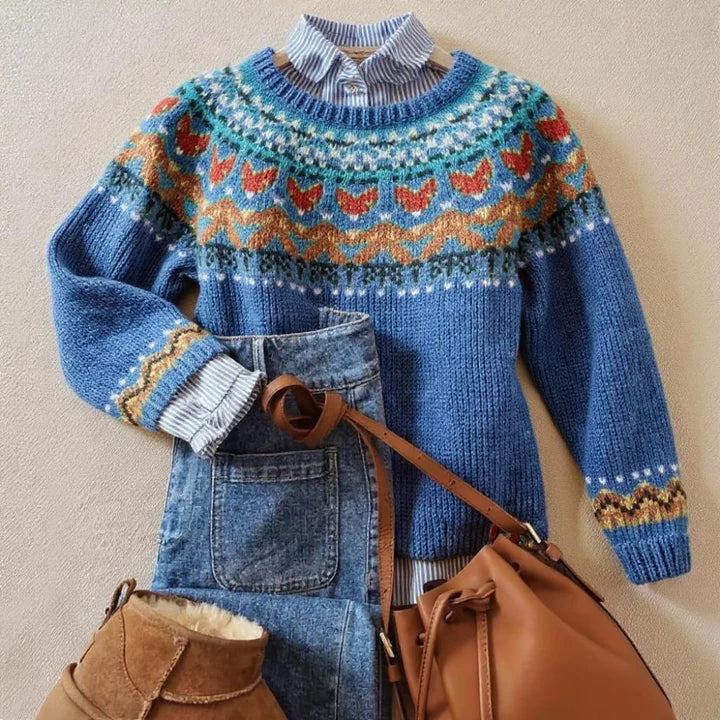 Velvo classic vintage knit jumper for women | Ellie Dublin