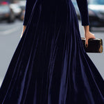 Julie | Navy Blue Midi Dress with Long Sleeves – view 4
