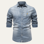 The Meadowford Men’s Slim Fit Cowboy Style Denim Shirt