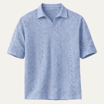 The Glenridge Hill Men’s Bohemian Crochet Mesh Shirt – Light Blue