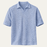 The Glenridge Hill Men’s Bohemian Crochet Mesh Shirt – Light Blue