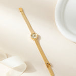 Iris® - Gold Timepiece with Braided Bracelet – view 4