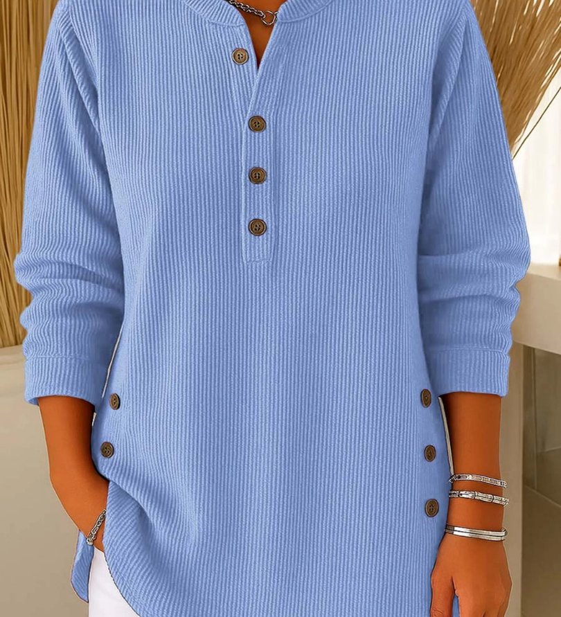 Neva button henley tunic for women | Ellie Dublin