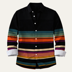 The Glenpark Men’s Modern Colour Block Striped Trendy Shirt