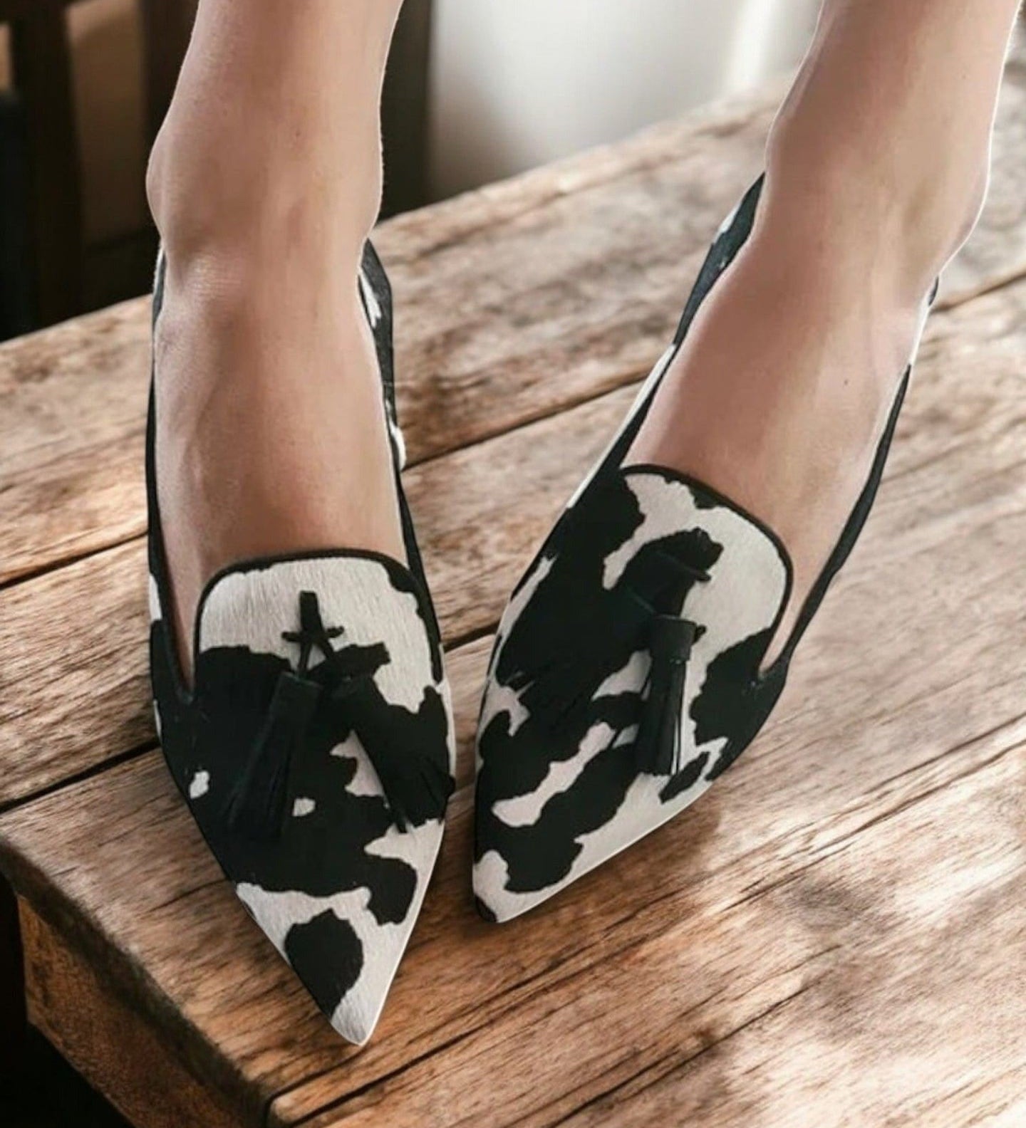 Orlaith pointed-toe animal print loafers for women | Ellie Dublin
