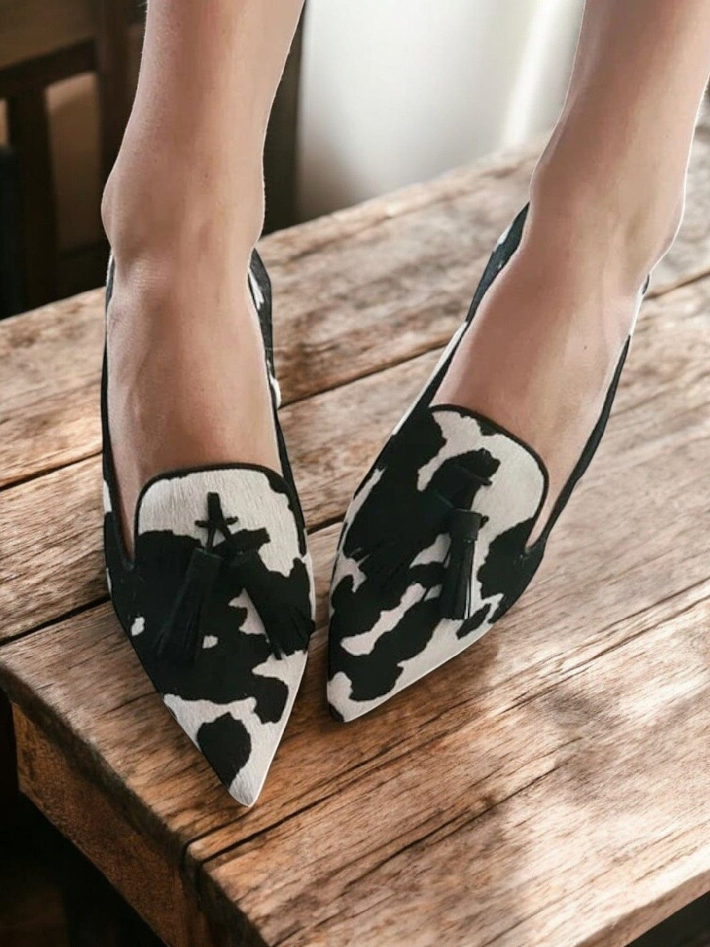 Orlaith pointed-toe animal print loafers for women | Ellie Dublin