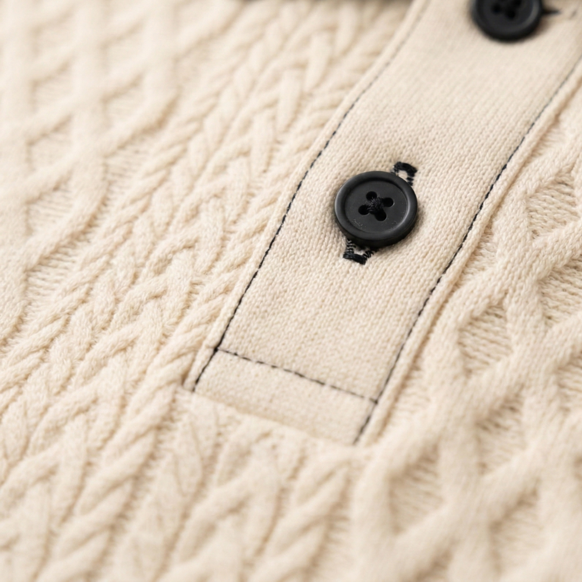 The Ashridge Hill Men’s Apricot Knitted Polo Shirt with Rib Knit Details – view 4