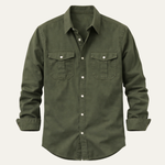 The Brookwater Men’s Retro Solid Button-Up Shirt