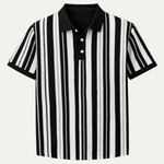 The Hillbrook Men’s Striped Knit Polo Shirt