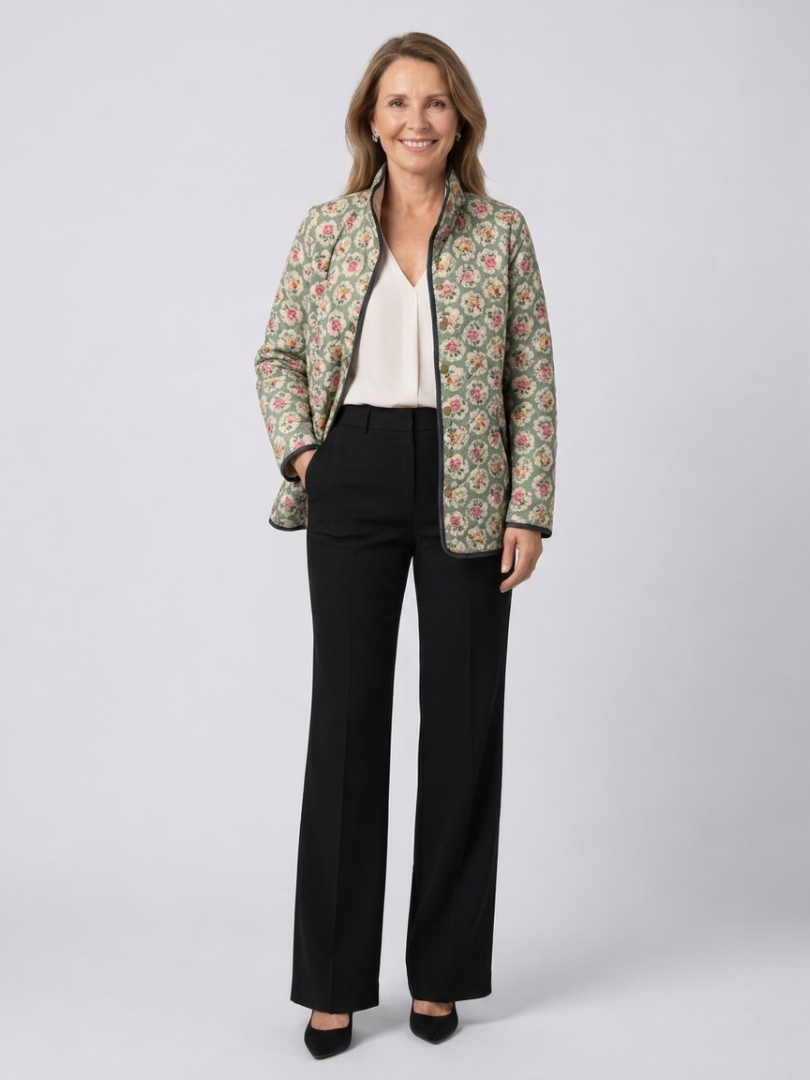 Imelda tapestry floral quilted jacket for women | Ellie Dublin
