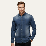 The Meadowford Men’s Slim Fit Cowboy Style Denim Shirt – view 4