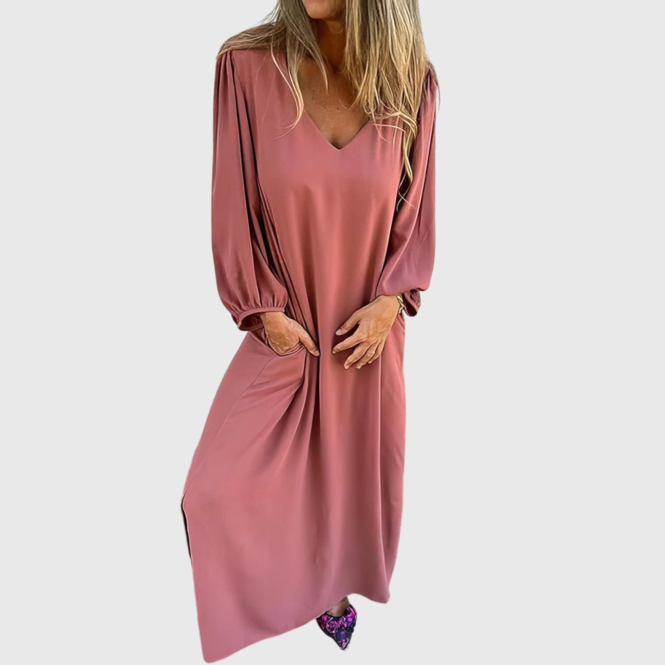 Carol | Long Boho Dress with Pockets – view 2