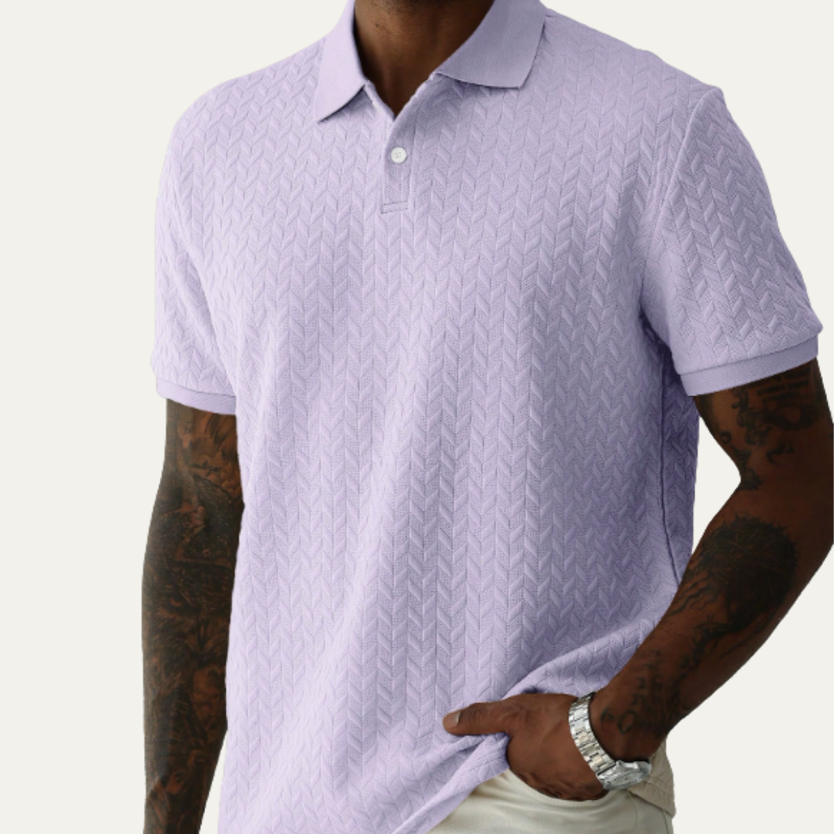 The Windlawn Men’s Casual Textured Summer Polo Shirt – view 8