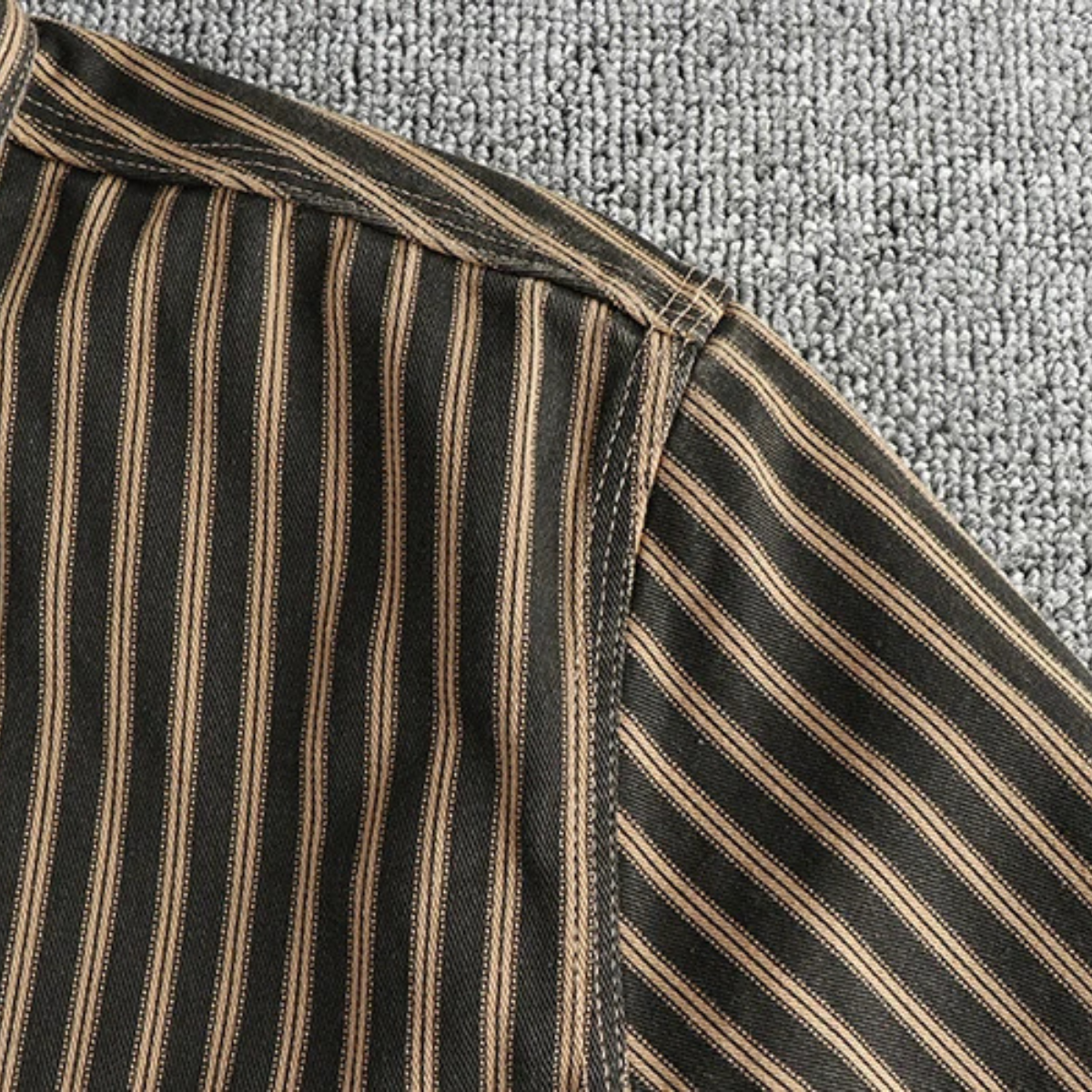 The Stratford Hill Men’s Retro Casual Button Up Striped Shirt – view 5
