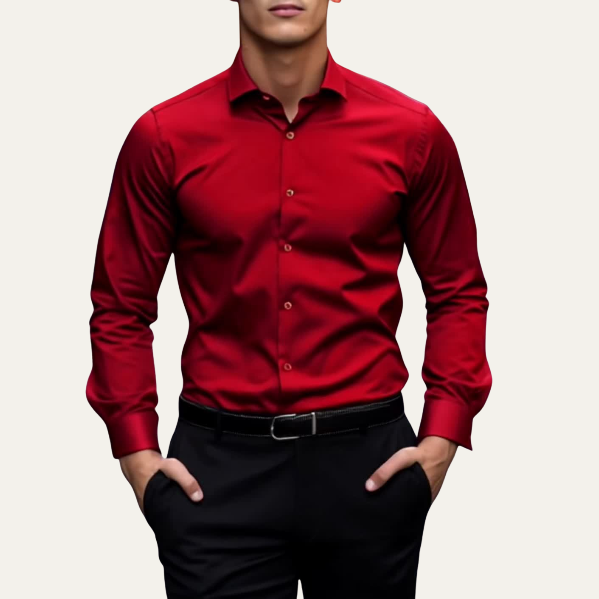 The Pordenone Men’s Slim Fit Stretch Button Down Dress Shirt – view 2