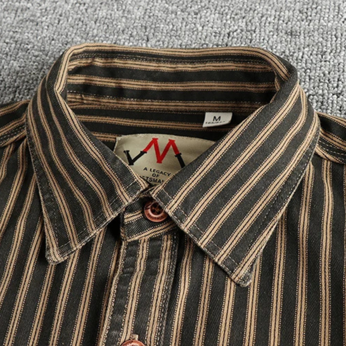 The Stratford Hill Men’s Retro Casual Button Up Striped Shirt – view 4