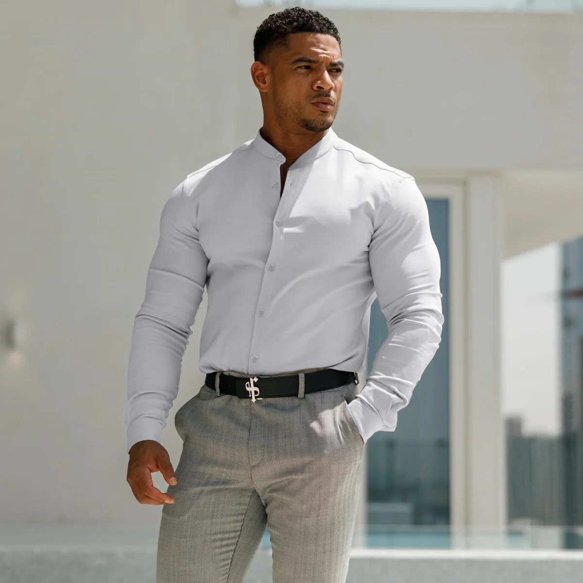 The Willowgate Men’s Slim Fit Stand Collar Shirt – view 3