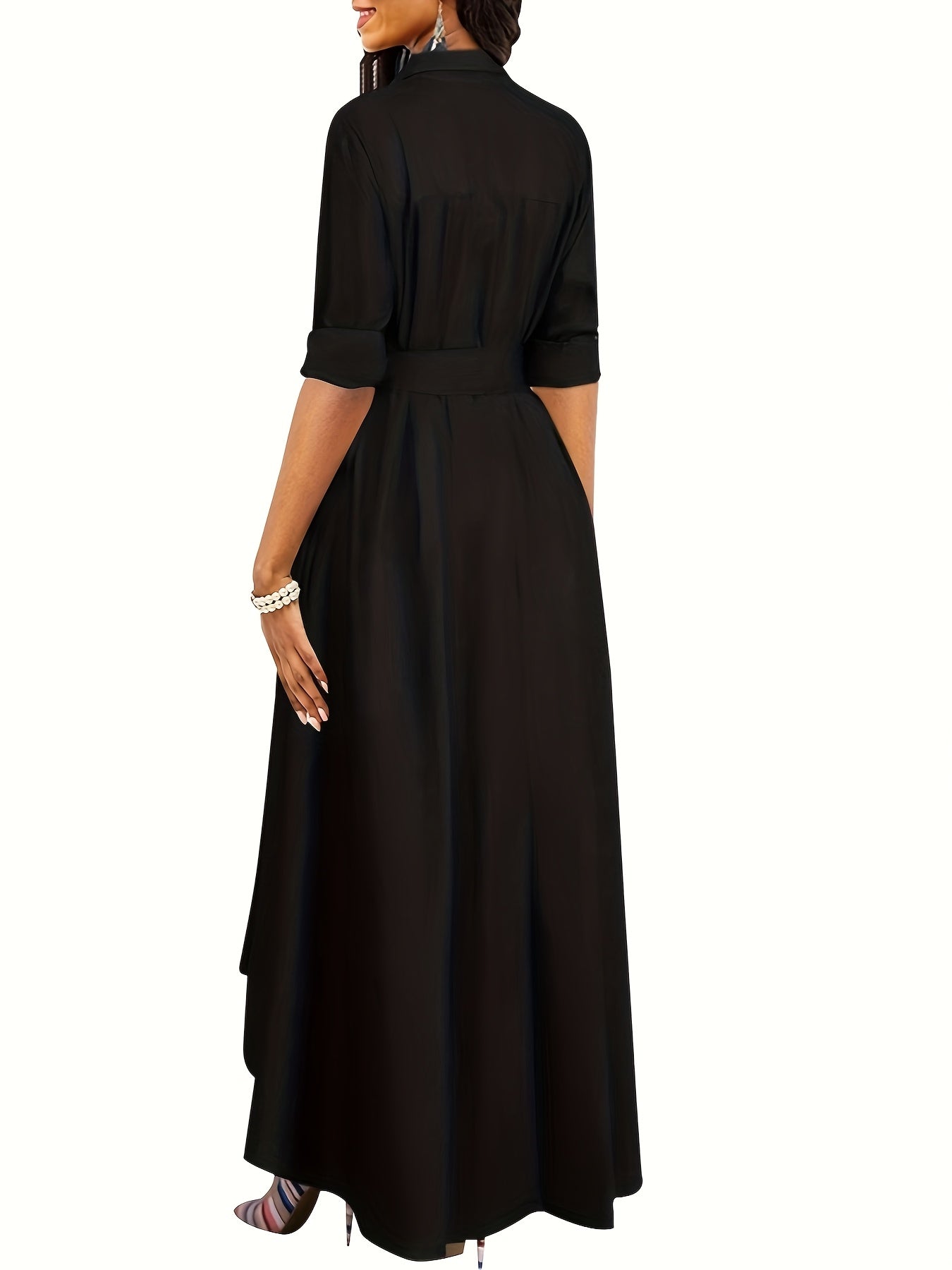 Martine | Perfect Buttoned Maxi Dress for Parties – view 9