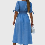 Jacqueline | Elegant Denim Dress – view 2