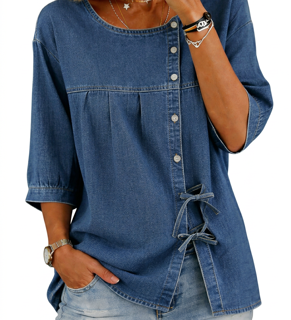 Colette | Vintage Loose Denim Blouse