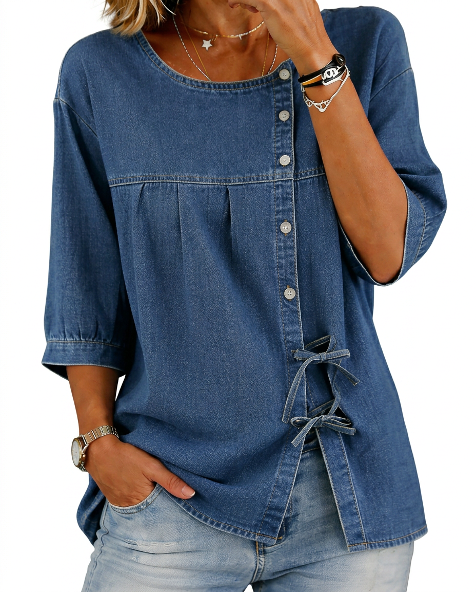Colette | Vintage Loose Denim Blouse