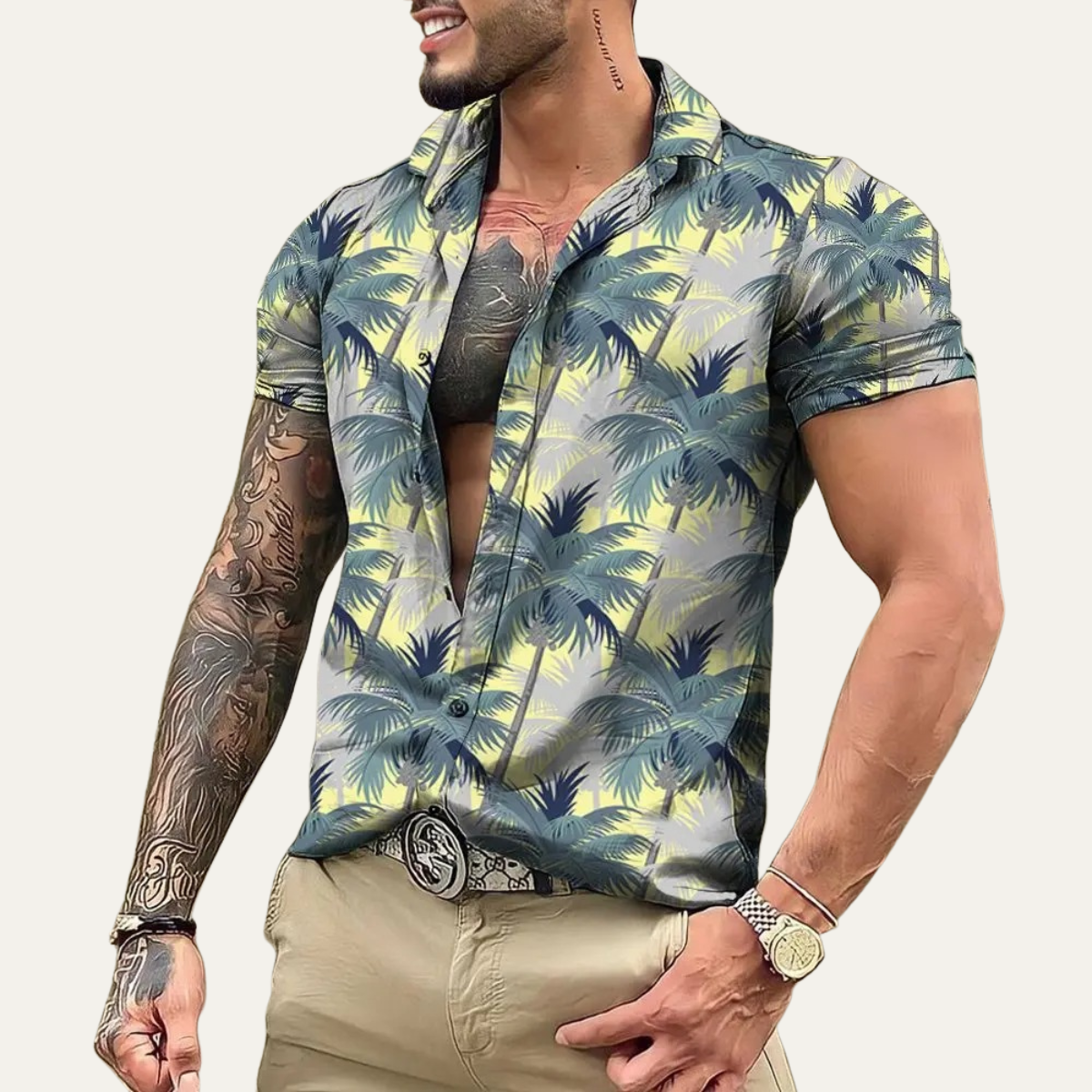 The Silverhill Ridge Men’s Summer Tropical Coconut Print Hawaiian Beach Shirt – view 4