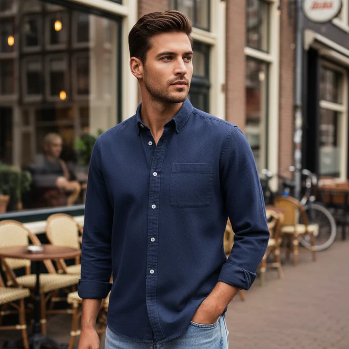 The Melrose Men’s Classic Oxford Style Button-Up Dress Shirt – view 3