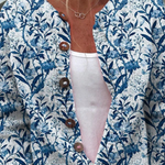 Clare blue bird print cardigan for women by Ellie Dublin, view 2