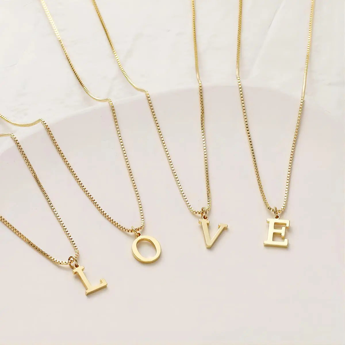 Initials Necklace with Love Letter Design – view 4