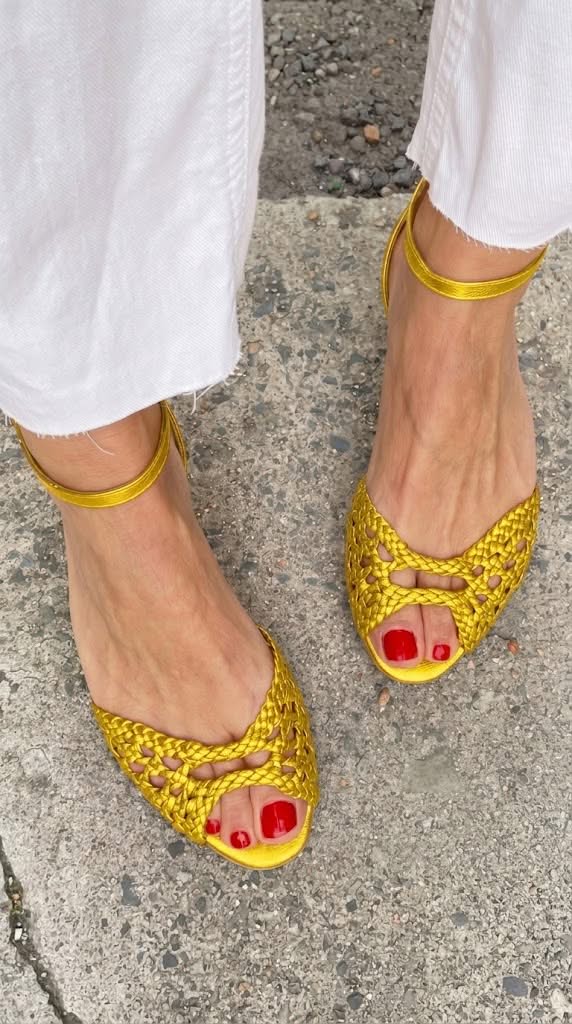 Isadora | Woven Gold Sandals – view 6