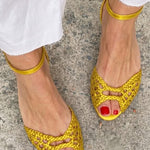 Isadora | Woven Gold Sandals – view 6