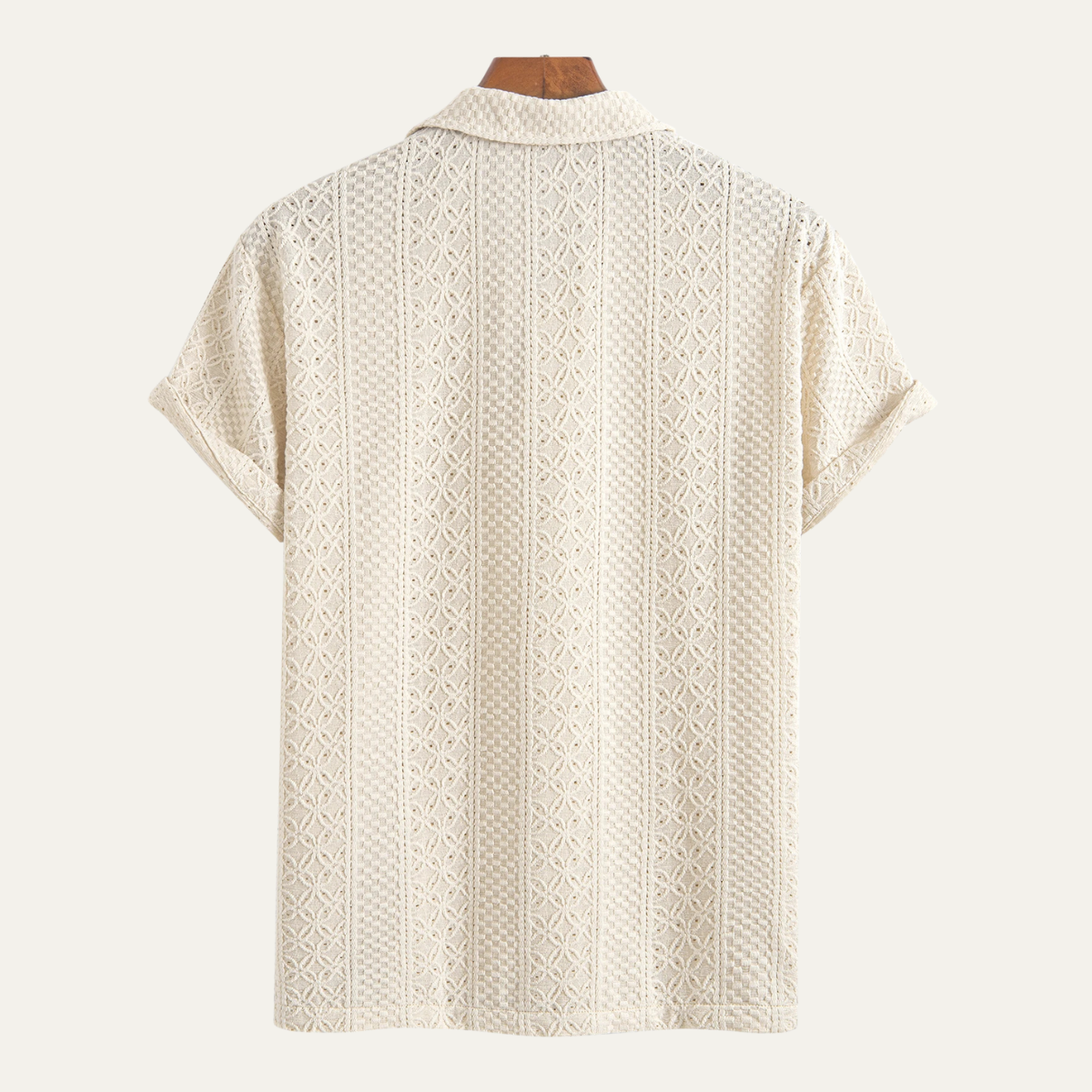 The Havencrest Men’s Jacquard Textured Casual Knitted Polo Shirt – view 2