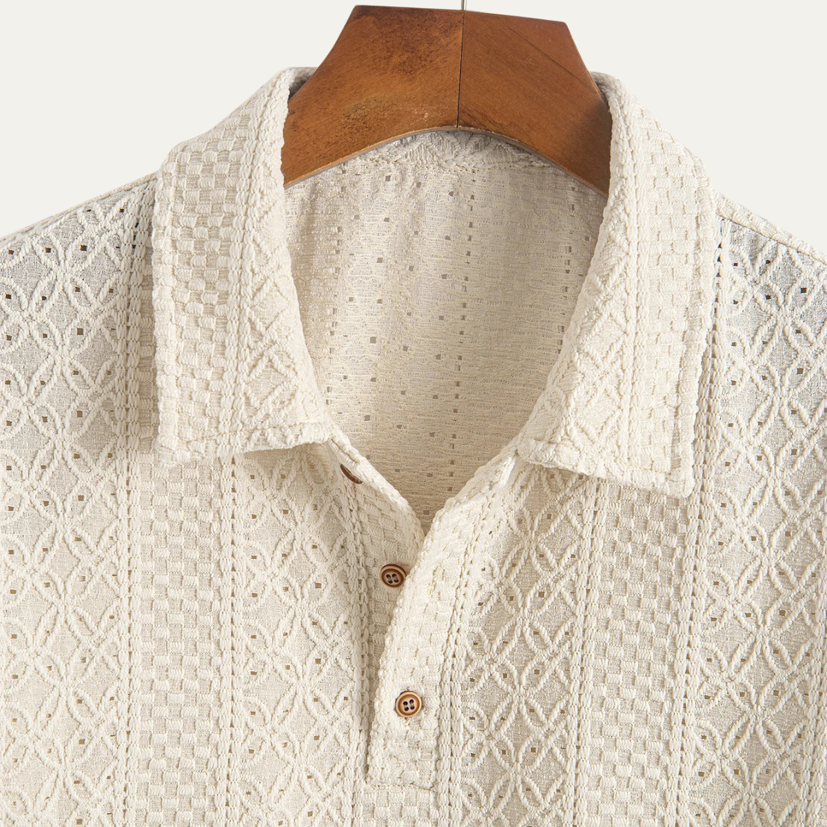 The Havencrest Men’s Jacquard Textured Casual Knitted Polo Shirt – view 3