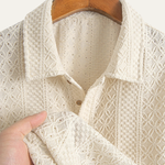 The Havencrest Men’s Jacquard Textured Casual Knitted Polo Shirt – view 5