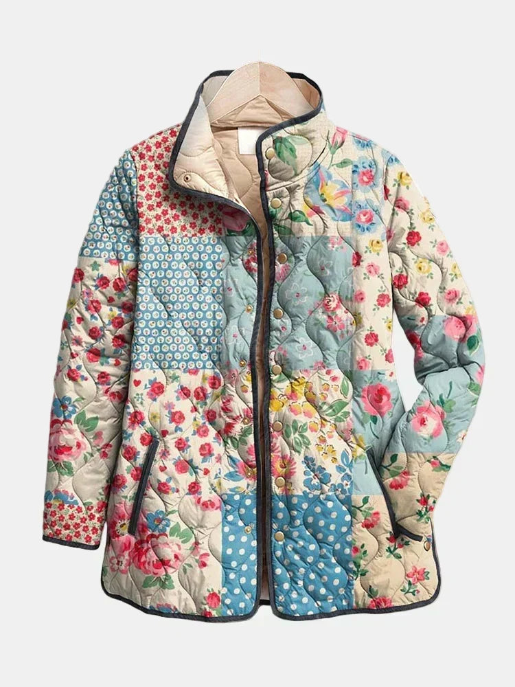 Breda patchwork floral quilted jacket for women | Ellie Dublin