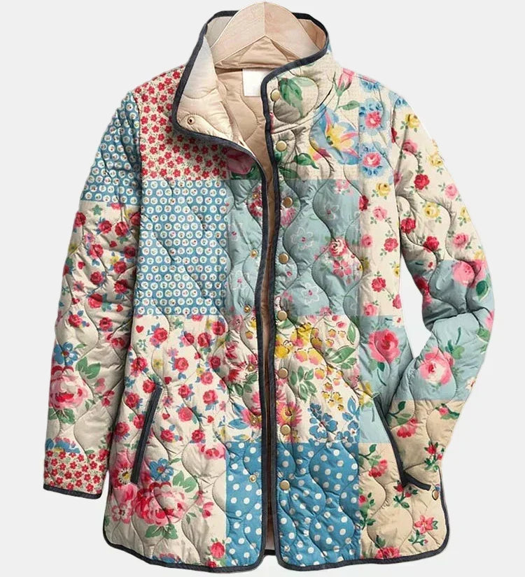Breda patchwork floral quilted jacket for women | Ellie Dublin