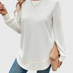 Céline | Chic Long Sleeve Top with Elegant Round Neck – view 4