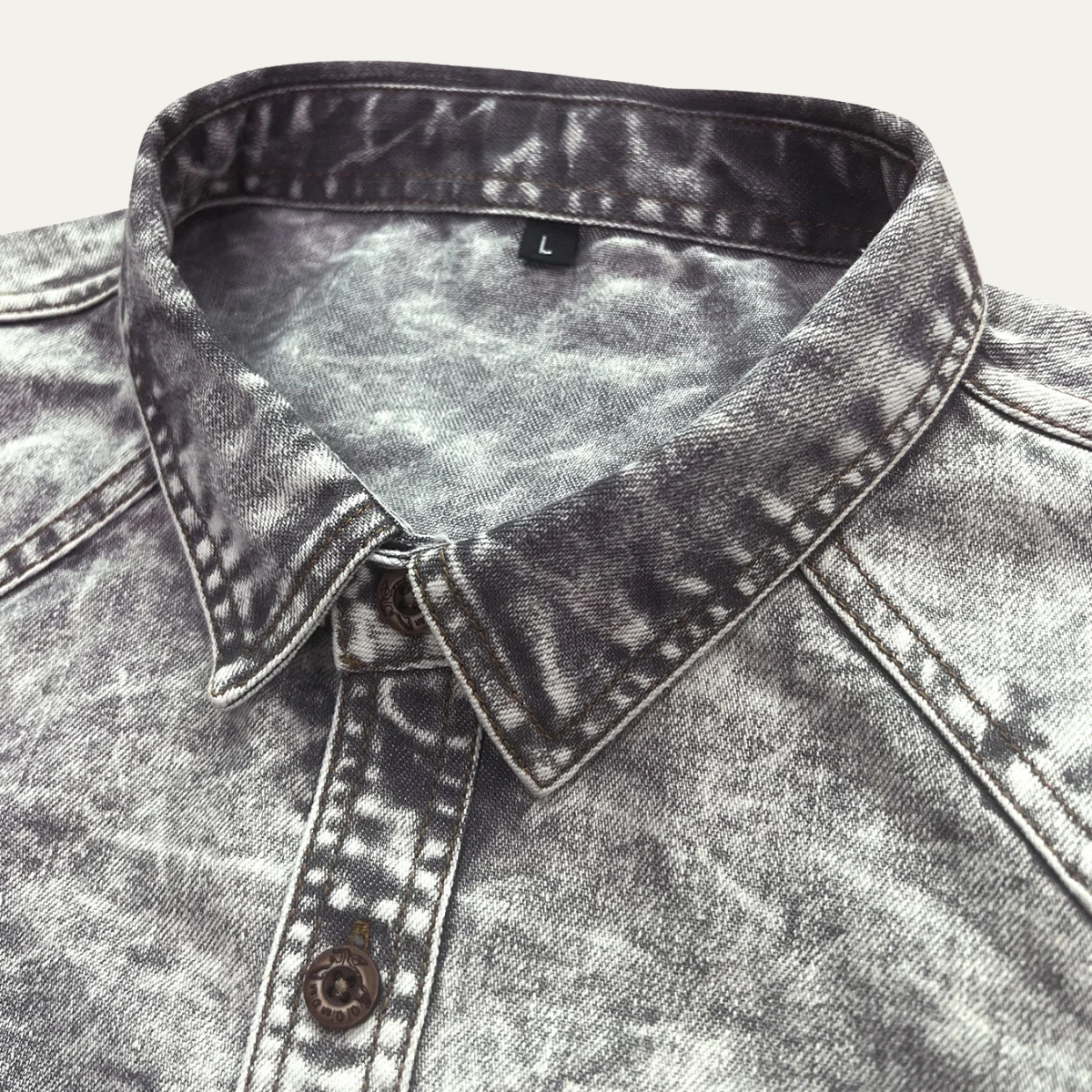 The Windcrest Men’s Casual Button-Up Vintage Denim Shirt – view 6