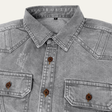 The Millridge Men’s Casual Denim Shirt with Double Pockets – view 4