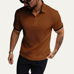 The Crestview Ridge Men’s Summer Textured Polo Shirt with Contrast Collar – view 2