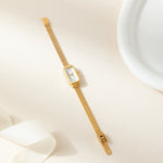 Elena® - Rectangular Dial Gold Watch – view 4
