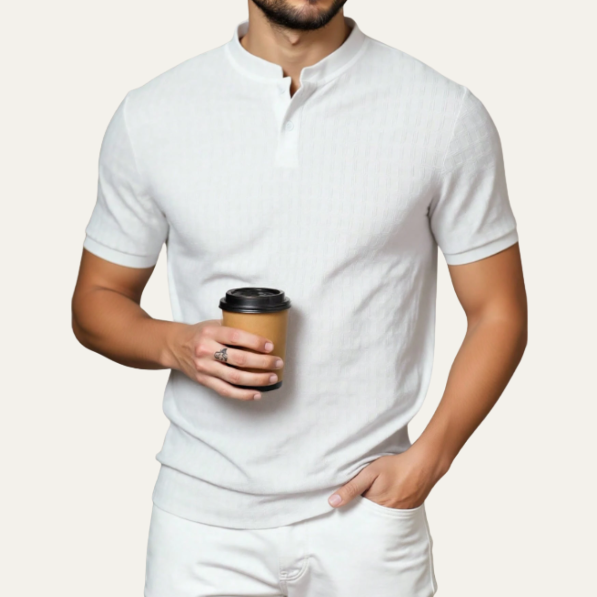 The Oakridge Hill Men’s Classic Textured Summer Polo Shirt – view 2