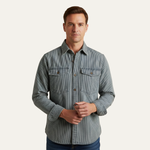 The Ridgepark Men’s Casual Vintage Striped Denim Shirt Jacket – view 4